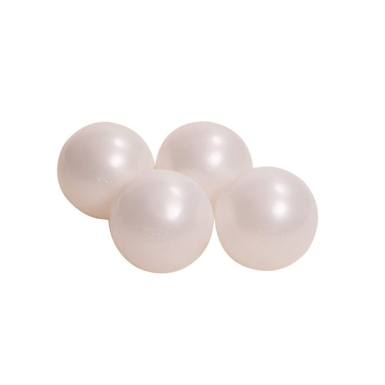 Weiche Plastikbälle 7cm für das Bällebad 50 Stück, White Pearl