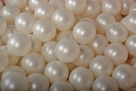 Weiche Plastikbälle 7cm für das Bällebad 50 Stück, White Pearl