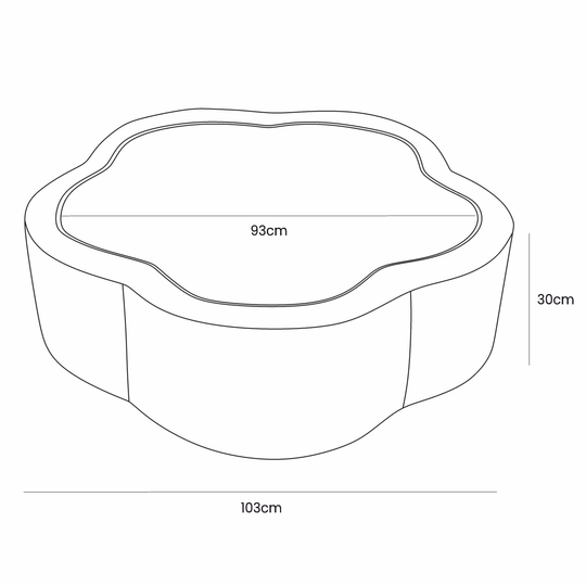 Ästhetisches Bällebad aus Schaumstoff mit türkisfarbenen Blumen