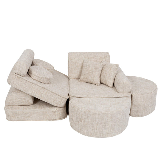 Medium Modular Sofa for Kids - Tangle Marshmallow Beige Plus