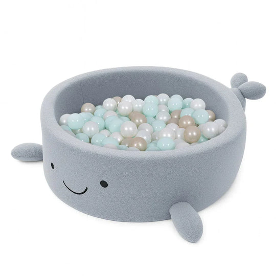 Boucle Whale Bällebad für Kinder - Dusty Ice Blue