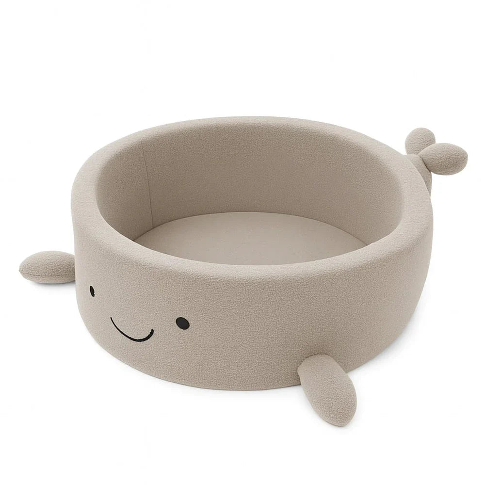 Bällebad „Boucle Whale“ für Kinder – Haferkeks-Beige