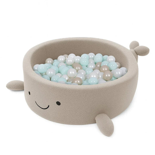 Bällebad „Boucle Whale“ für Kinder – Haferkeks-Beige