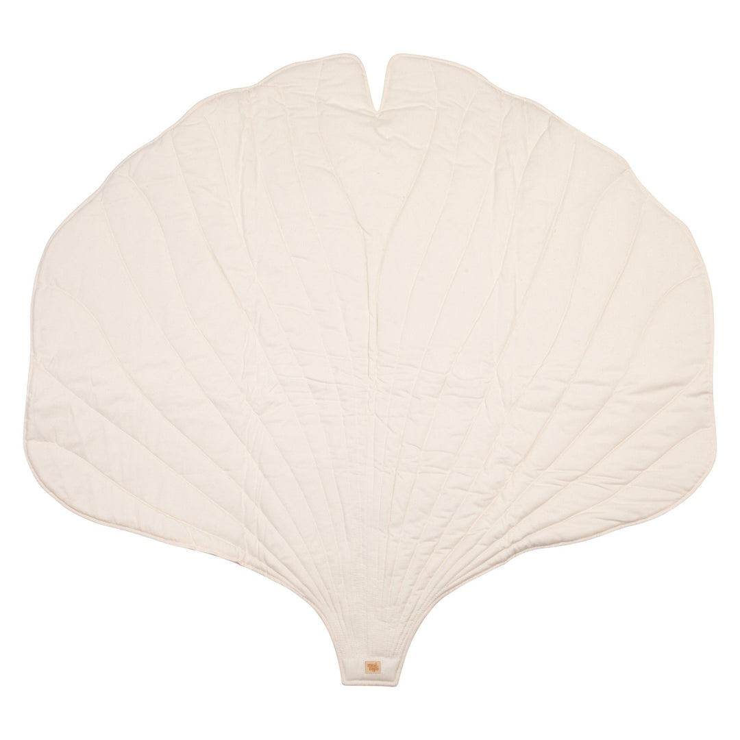 Organic Cotton and Linen Ginkgo Leaf Playmat - Caramel