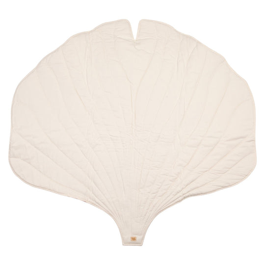 Organic Cotton and Velvet Ginkgo Leaf Playmat - Cream