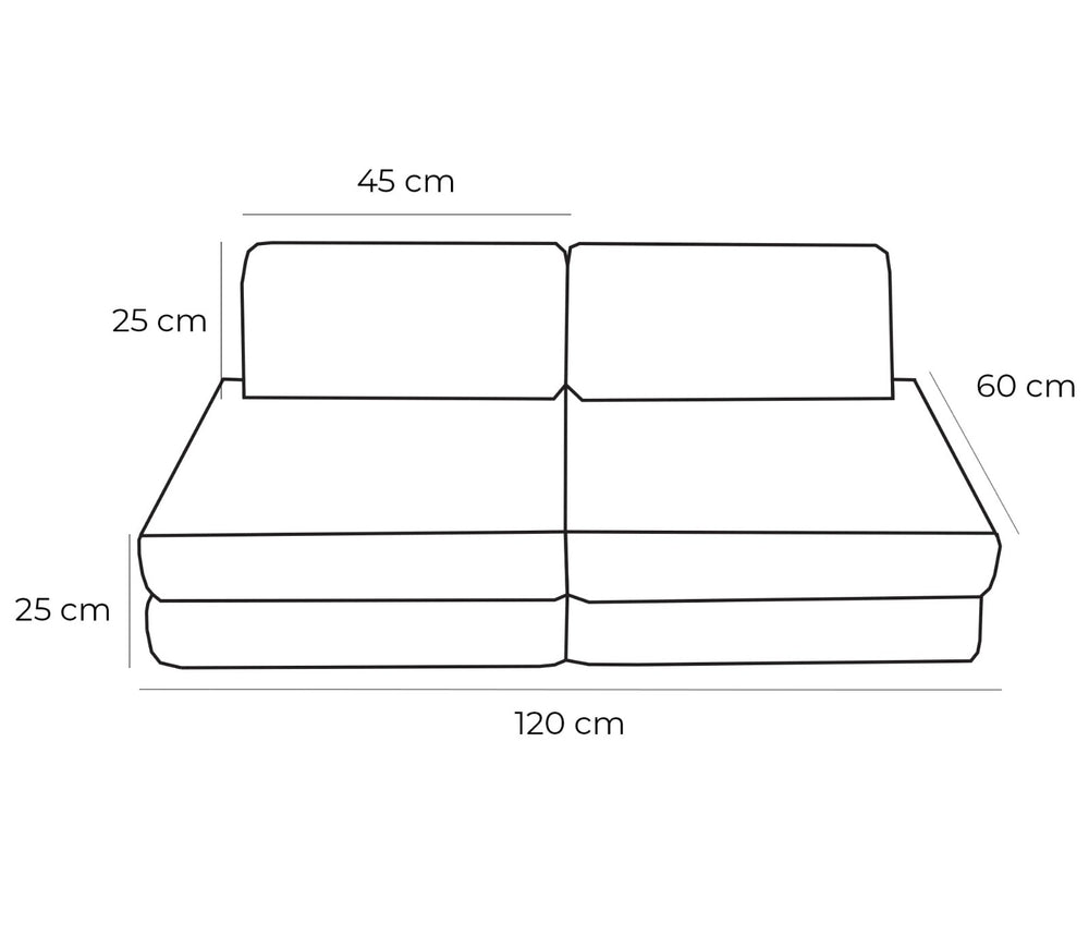Small Modular Sofa for Kids - Tangle Honey Mustard